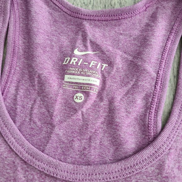 Nike dri-fit women's purple athletic running tank top "Miles Ahead" size XS - Picture 6 of 9